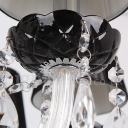Lustre contemporain à 8 lumières en cristal K9 brossé noir de style bougie