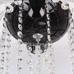 Lustre contemporain à 8 lumières en cristal K9 brossé noir de style bougie