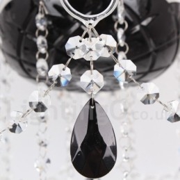 Lustre contemporain à 8 lumières en cristal K9 brossé noir de style bougie