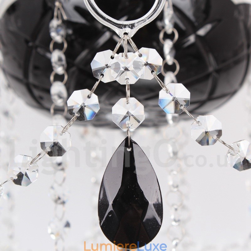 Lustre contemporain à 8 lumières en cristal K9 brossé noir de style bougie