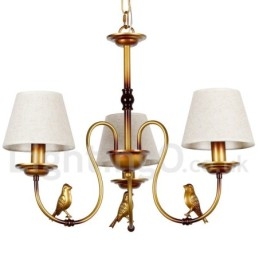 Lustre à 3 lumières de style bougie rétro rustique contemporain moderne