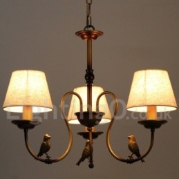 Lustre à 3 lumières de style bougie rétro rustique contemporain moderne