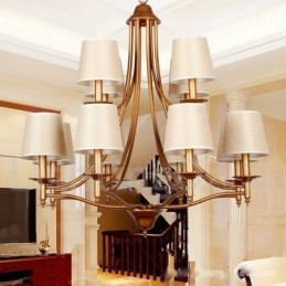 Lustre à 12 lumières de style méditerranéen rétro rustique avec bougies
