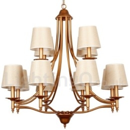 Lustre à 12 lumières de style méditerranéen rétro rustique avec bougies