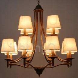 Lustre à 12 lumières de style méditerranéen rétro rustique avec bougies