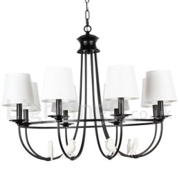Lustre à 8 lumières de style méditerranéen rétro noir rustique contemporain de style bougie