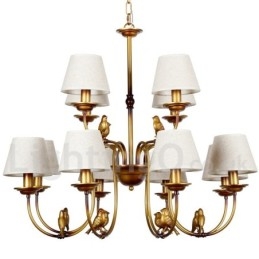 Lustre à 12 lumières de style bougie rétro rustique contemporain moderne