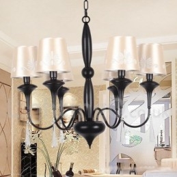 Lustre à 6 lumières de style méditerranéen en forme de bougie