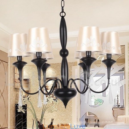 Lustre à 6 lumières de style méditerranéen en forme de bougie