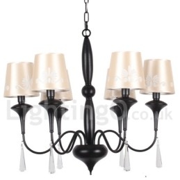 Lustre à 6 lumières de style méditerranéen en forme de bougie
