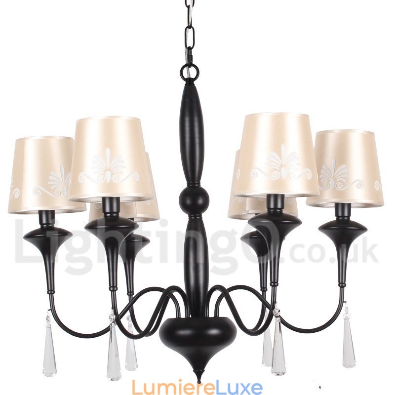Lustre à 6 lumières de style méditerranéen en forme de bougie