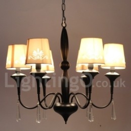 Lustre à 6 lumières de style méditerranéen en forme de bougie