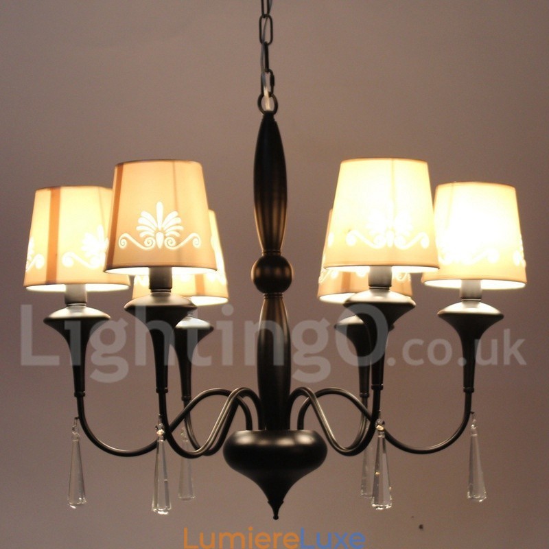 Lustre à 6 lumières de style méditerranéen en forme de bougie