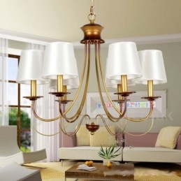 Lustre à 6 lumières de style méditerranéen rustique et contemporain moderne de style bougie