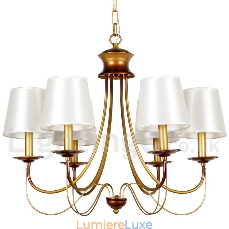Lustre à 6 lumières de style méditerranéen rustique et contemporain moderne de style bougie