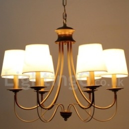 Lustre à 6 lumières de style méditerranéen rustique et contemporain moderne de style bougie