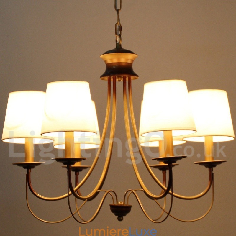 Lustre à 6 lumières de style méditerranéen rustique et contemporain moderne de style bougie