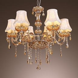 Lustre de luxe de style européen à 6 lumières avec cristal K9