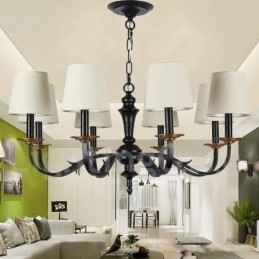 Lustre rétro à 8 lumières de style bougie