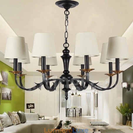Lustre rétro à 8 lumières de style bougie