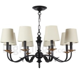 Lustre rétro à 8 lumières de style bougie
