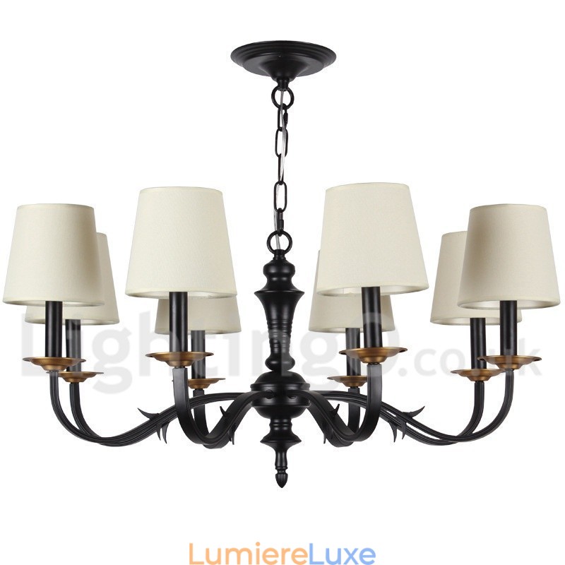 Lustre rétro à 8 lumières de style bougie
