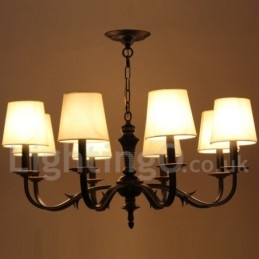 Lustre rétro à 8 lumières de style bougie