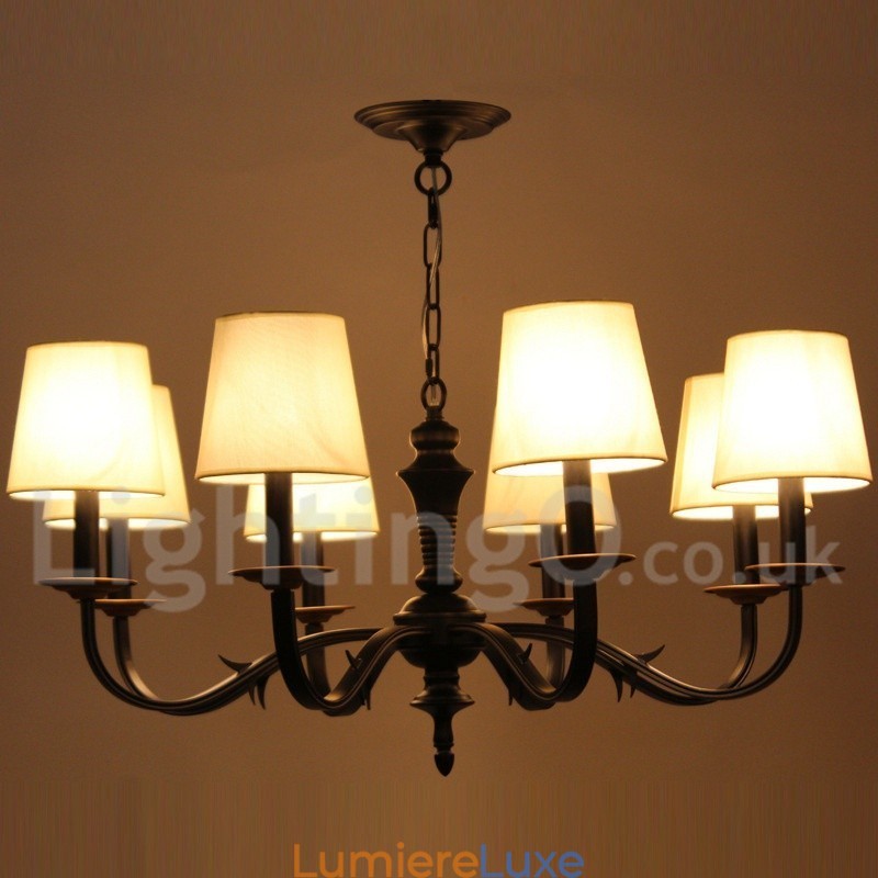 Lustre rétro à 8 lumières de style bougie