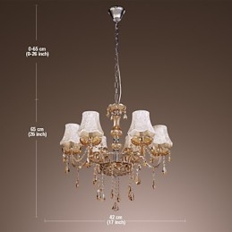Lustre de luxe de style européen à 6 lumières avec cristal K9