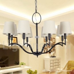Lustre contemporain moderne à 8 lumières de style bougie