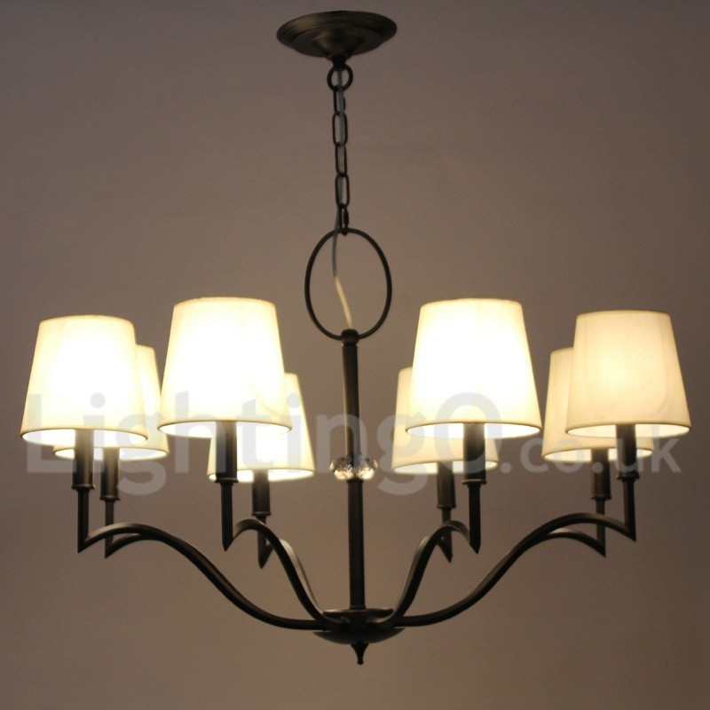 Lustre contemporain moderne à 8 lumières de style bougie