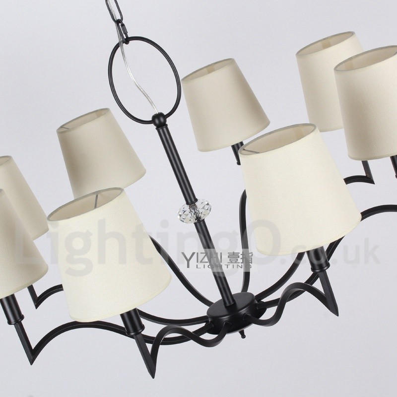 Lustre contemporain moderne à 8 lumières de style bougie