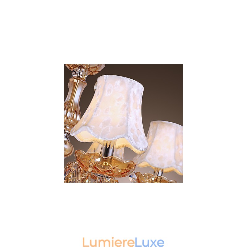 Lustre de luxe de style européen à 6 lumières avec cristal K9