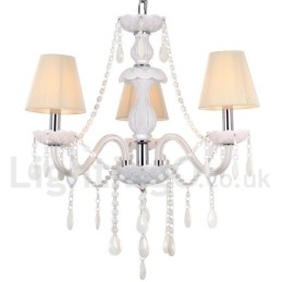 Lustre à 3 lumières en cristal K9 blanc style bougie