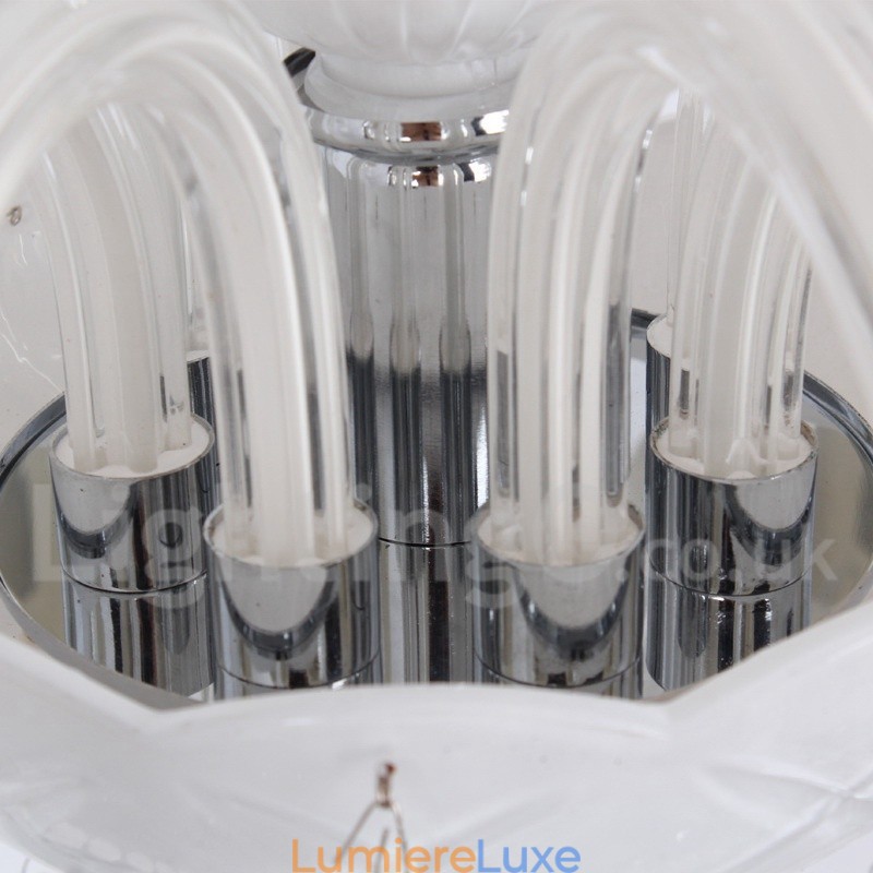 Lustre à 3 lumières en cristal K9 blanc style bougie