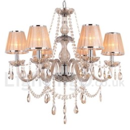 Lustre en cristal K9 à 6 lumières de style bougie