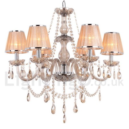 Lustre en cristal K9 à 6 lumières de style bougie