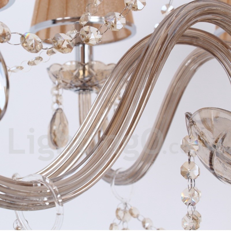 Lustre en cristal K9 à 6 lumières de style bougie