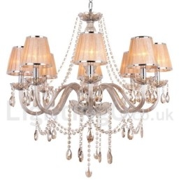 Lustre en cristal K9 à 8 lumières de style bougie