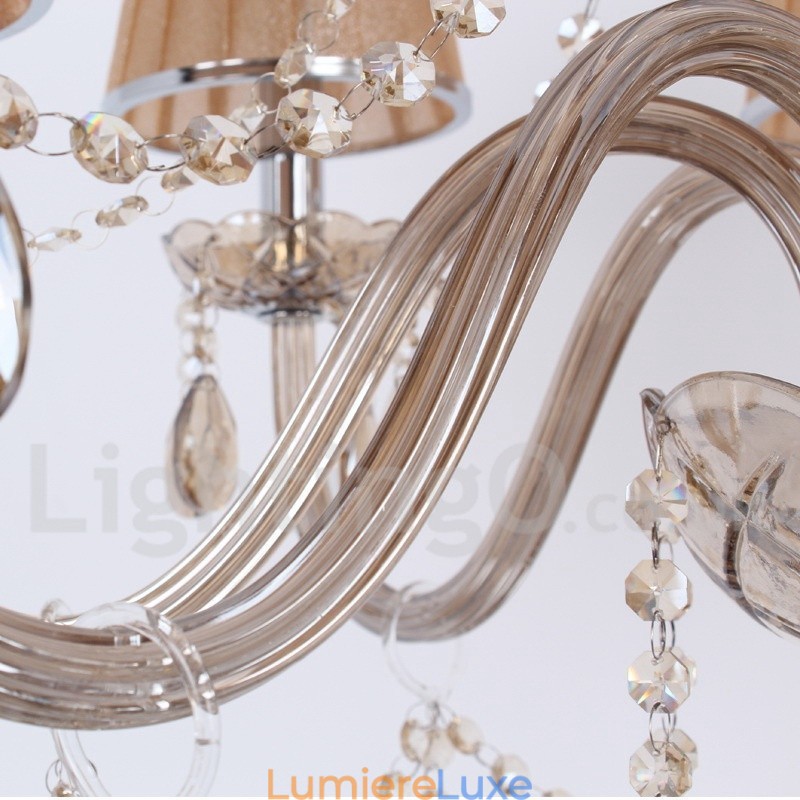 Lustre en cristal K9 à 8 lumières de style bougie