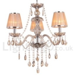 Lustre à 3 lumières en cristal K9 de style bougie