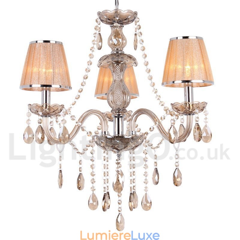 Lustre à 3 lumières en cristal K9 de style bougie