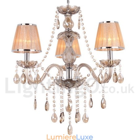 Lustre à 3 lumières en cristal K9 de style bougie