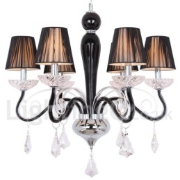 Lustre contemporain à 6 lumières en cristal K9 blanc de style bougie