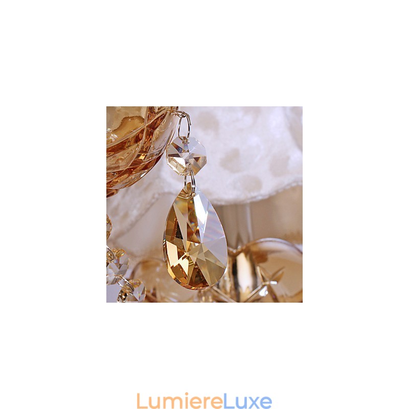 Lustre de luxe de style européen à 6 lumières avec cristal K9