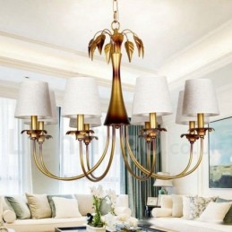Lustre moderne contemporain rustique à 8 lumières de style bougie