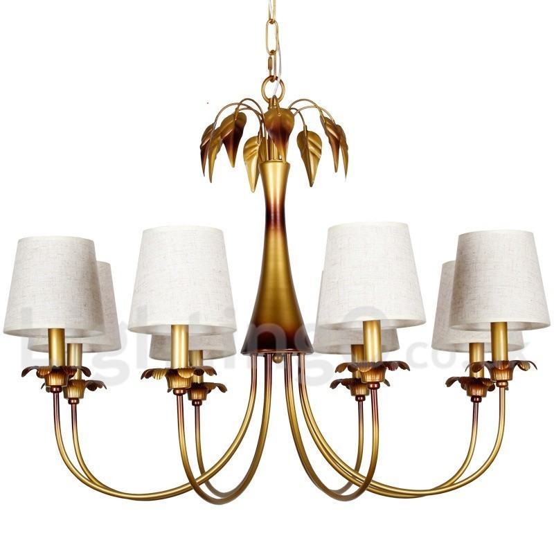 Lustre moderne contemporain rustique à 8 lumières de style bougie
