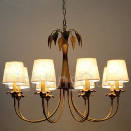 Lustre moderne contemporain rustique à 8 lumières de style bougie