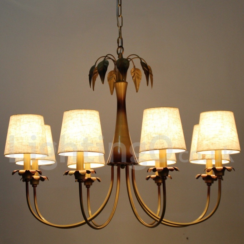 Lustre moderne contemporain rustique à 8 lumières de style bougie