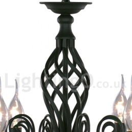 Lustre contemporain rétro noir à 5 lumières de style bougie